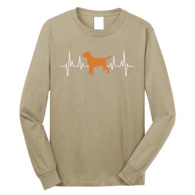 Fox Red Lab Heartbeat Valentine's Day Dog Labrador Retriever Long Sleeve Shirt