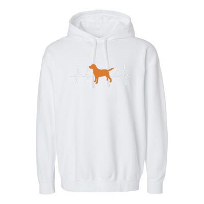 Fox Red Lab Heartbeat Valentine's Day Dog Labrador Retriever Garment-Dyed Fleece Hoodie