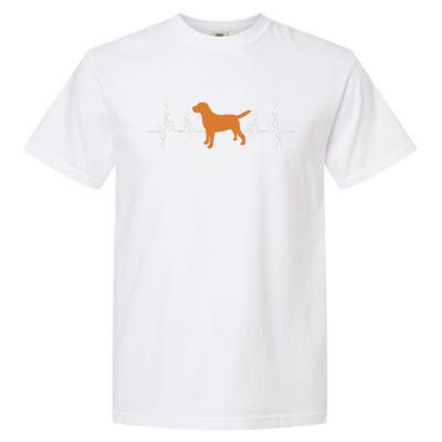 Fox Red Lab Heartbeat Valentine's Day Dog Labrador Retriever Garment-Dyed Heavyweight T-Shirt