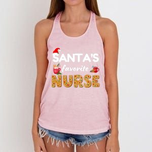 Funny Rn Lvn Lpn T Nurse Christmas T Santas Favorite Nurse Great Gift Women's Knotted Racerback Tank