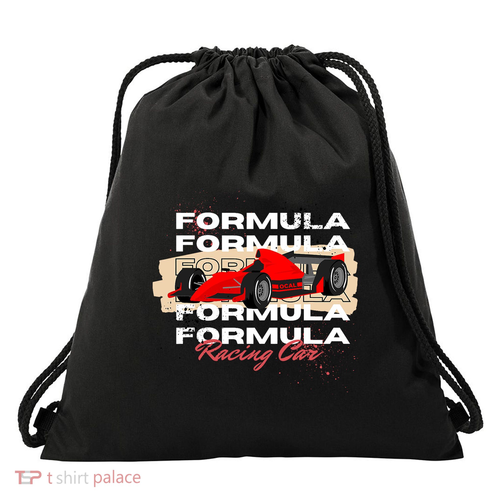 Formula Racing Lovers Race Car Fan Drawstring Bag