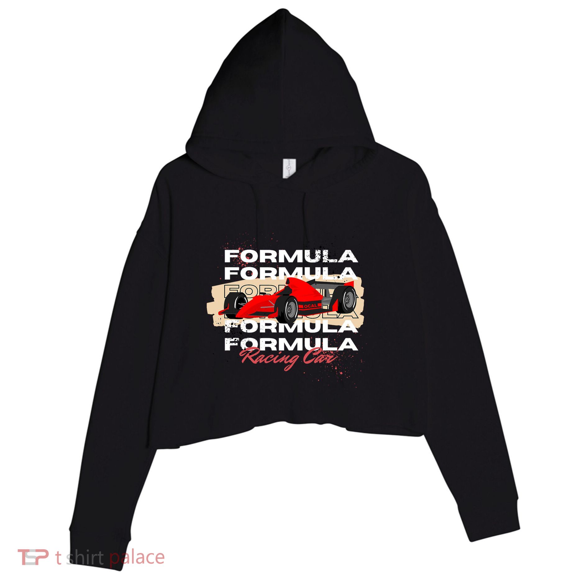 Formula Racing Lovers Race Car Fan Crop Fleece Hoodie