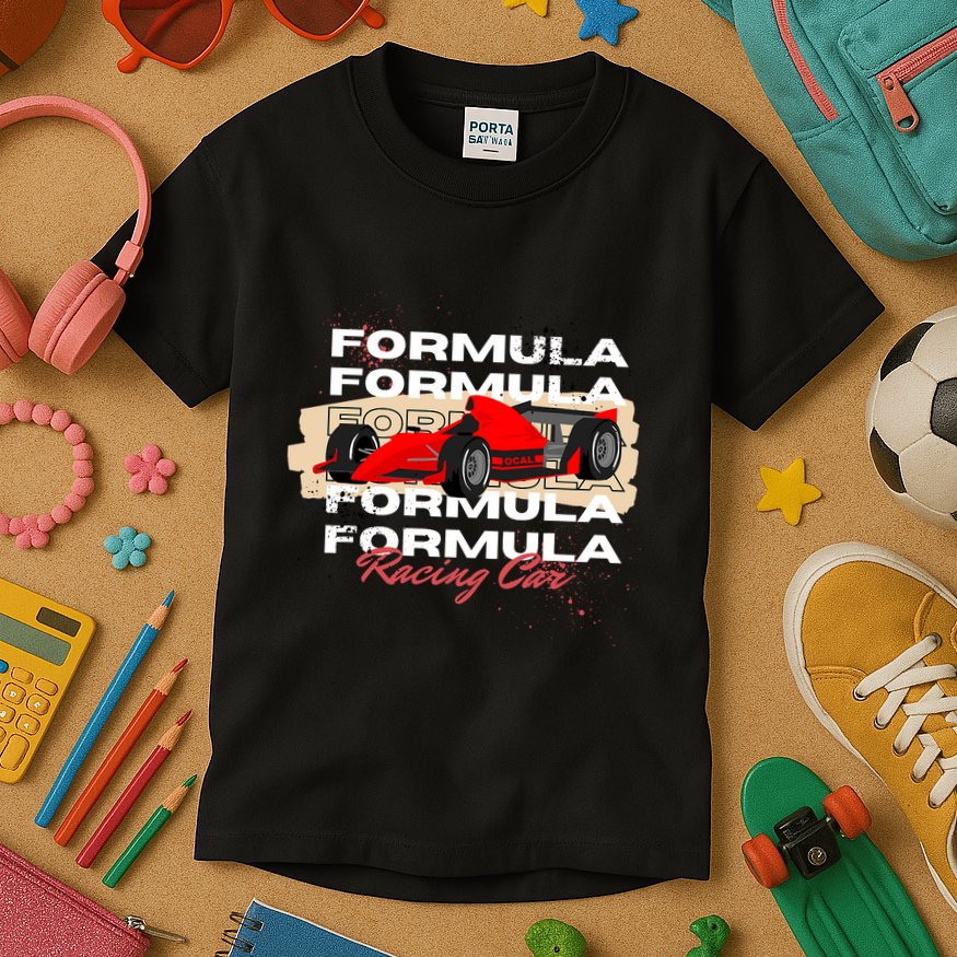 Formula Racing Lovers Race Car Fan Kids T-Shirt