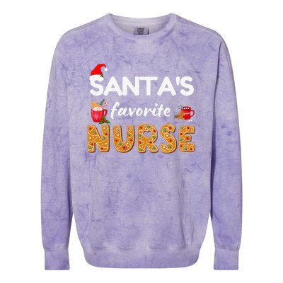 Funny RN LVN LPN T Nurse Christmas T Santas Favorite Nurse Gift Colorblast Crewneck Sweatshirt