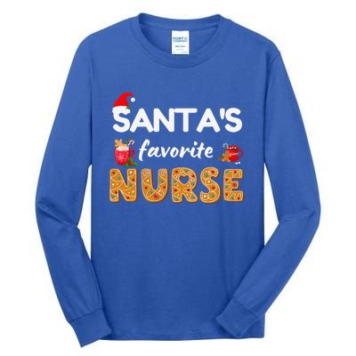 Funny RN LVN LPN T Nurse Christmas T Santas Favorite Nurse Gift Tall Long Sleeve T-Shirt