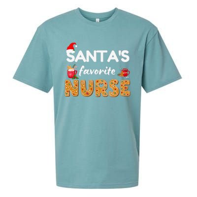 Funny RN LVN LPN T Nurse Christmas T Santas Favorite Nurse Gift Sueded Cloud Jersey T-Shirt