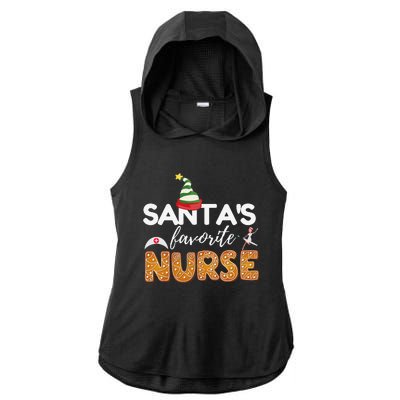 Funny RN LVN LPN T Nurse Christmas T Santas Favorite Nurse Ladies PosiCharge Tri-Blend Wicking Draft Hoodie Tank