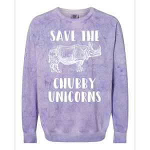 Funny Rhino Lover Gift Save The Chubby Unicorns Gift Colorblast Crewneck Sweatshirt