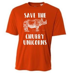 Funny Rhino Lover Gift Save The Chubby Unicorns Gift Cooling Performance Crew T-Shirt