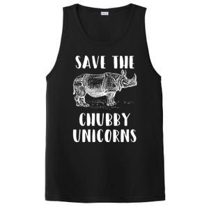 Funny Rhino Lover Gift Save The Chubby Unicorns Gift PosiCharge Competitor Tank