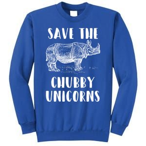 Funny Rhino Lover Gift Save The Chubby Unicorns Gift Sweatshirt