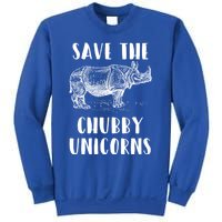 Funny Rhino Lover Gift Save The Chubby Unicorns Gift Sweatshirt