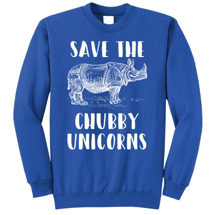 Funny Rhino Lover Gift Save The Chubby Unicorns Gift Sweatshirt