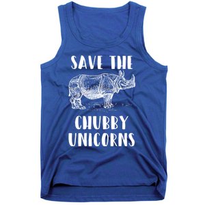 Funny Rhino Lover Gift Save The Chubby Unicorns Gift Tank Top