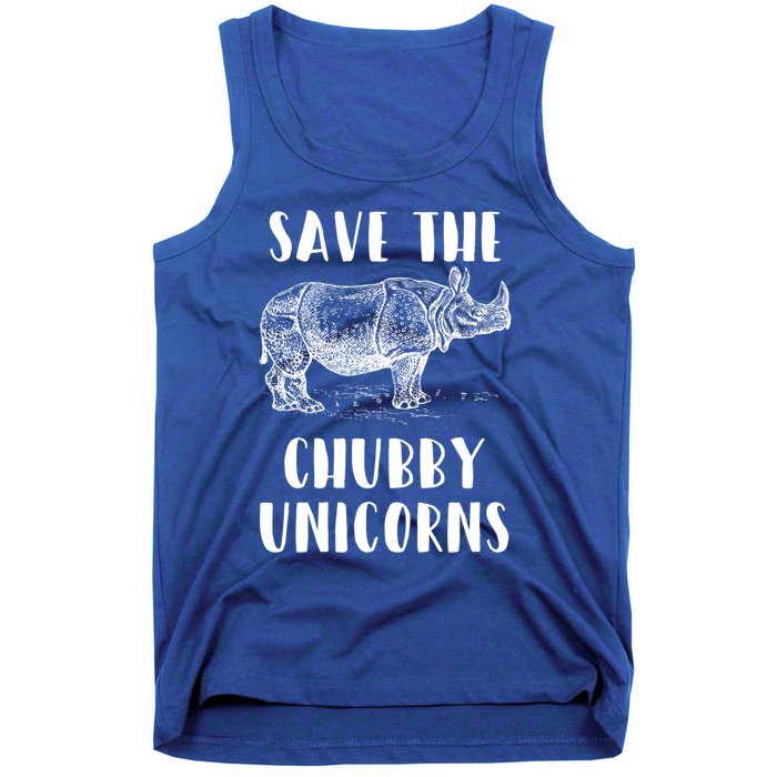 Funny Rhino Lover Gift Save The Chubby Unicorns Gift Tank Top