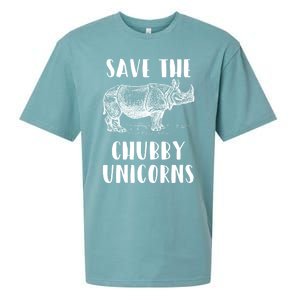 Funny Rhino Lover Gift Save The Chubby Unicorns Gift Sueded Cloud Jersey T-Shirt