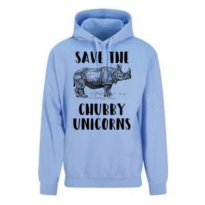 Funny Rhino Lover Gift Save The Chubby Unicorns Gift Unisex Surf Hoodie