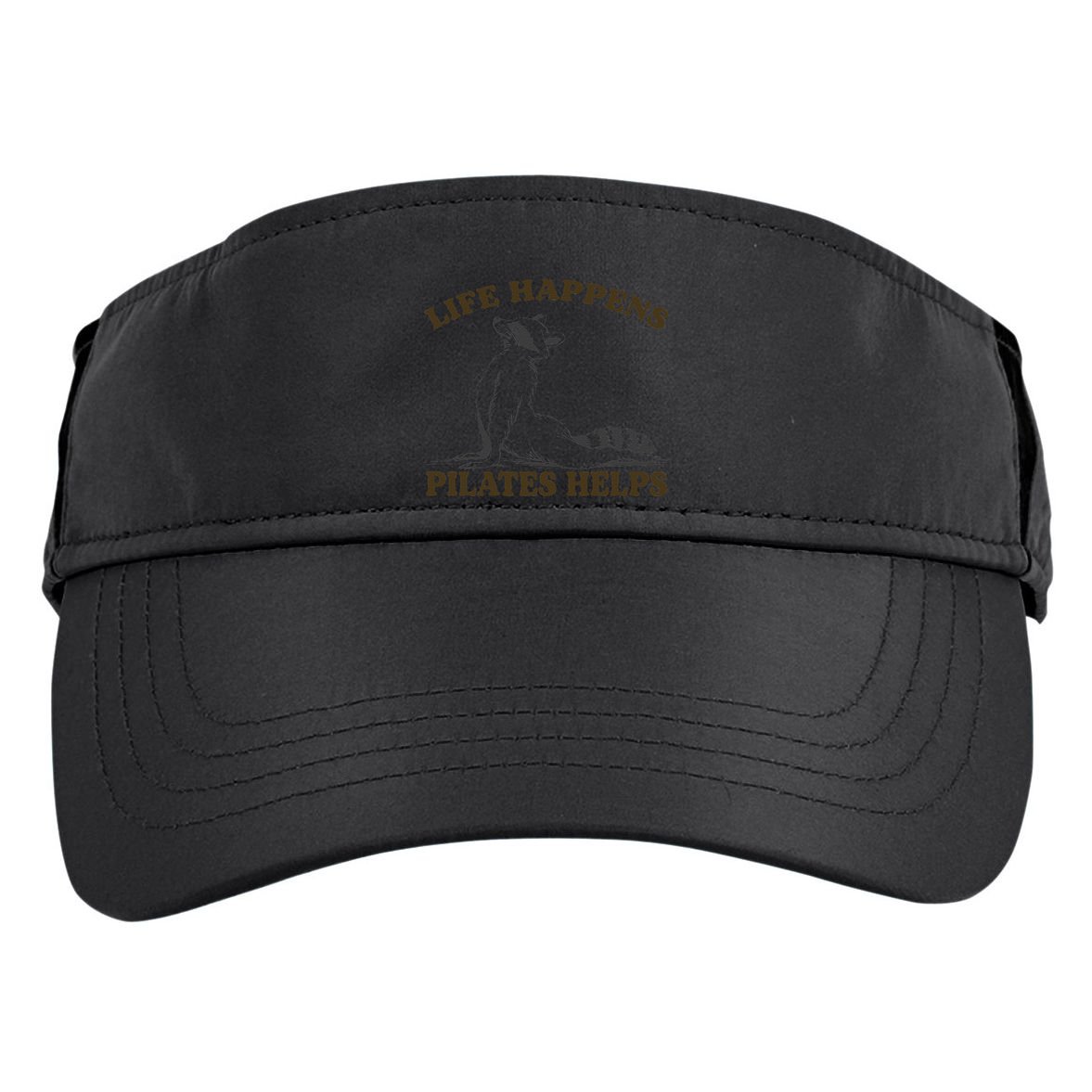Funny Racoon Life Happens Pilates Helps Quote Motivation Adult Drive Performance Visor
