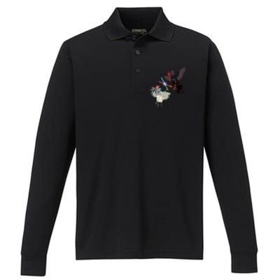 Fighting Rosters Lightsaber Cockfight Performance Long Sleeve Polo