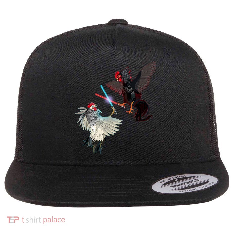 Fighting Rosters Lightsaber Cockfight Flat Bill Trucker Hat