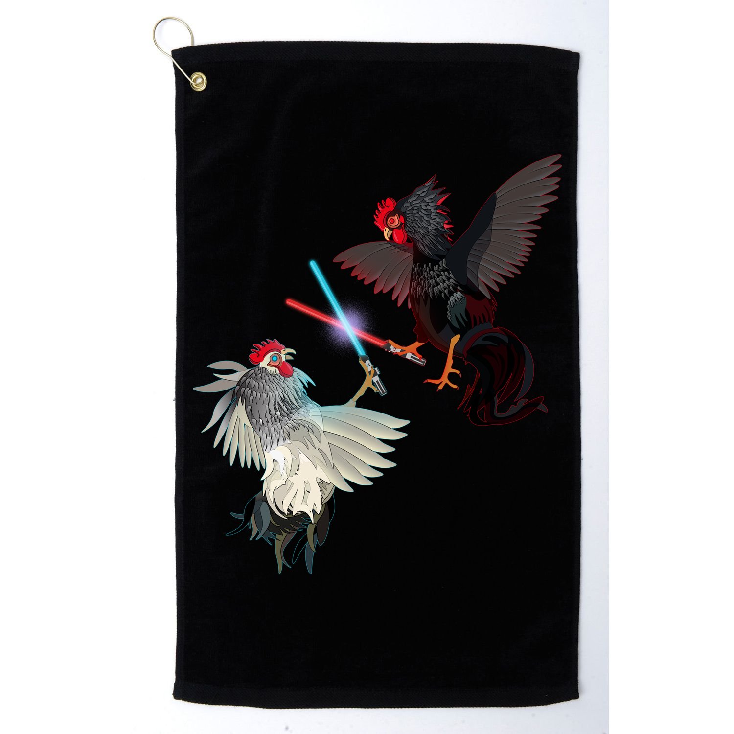 Fighting Rosters Lightsaber Cockfight Golf Towel