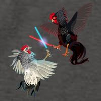 Fighting Rosters Lightsaber Cockfight Vector Backpack