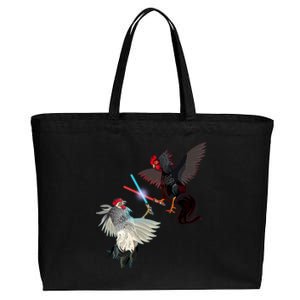 Fighting Rosters Lightsaber Cockfight Cotton Canvas Jumbo Tote