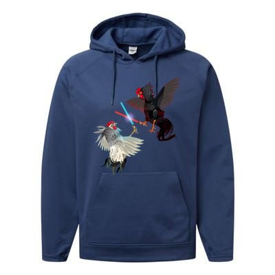 Fighting Rosters Lightsaber Cockfight Performance Fleece Hoodie