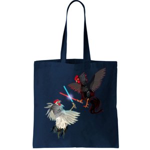 Fighting Rosters Lightsaber Cockfight Tote Bag