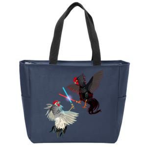 Fighting Rosters Lightsaber Cockfight Zip Tote Bag