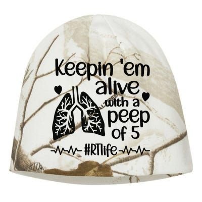 Funny RT Life Respiratory Therapist Respiratory Therapy Kati - Camo Knit Beanie