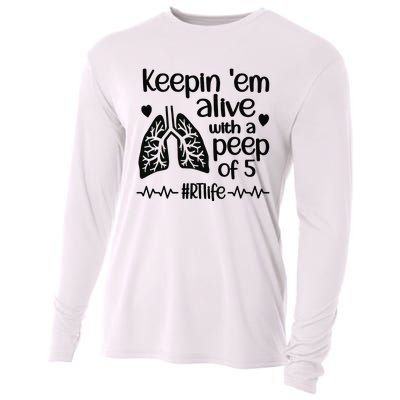 Funny RT Life Respiratory Therapist Respiratory Therapy Cooling Performance Long Sleeve Crew