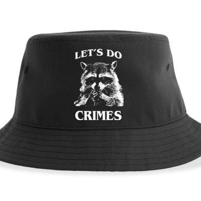 Funny Raccoon Lets Do Crimes Trashed Racoon Panda Lovers Sustainable Bucket Hat