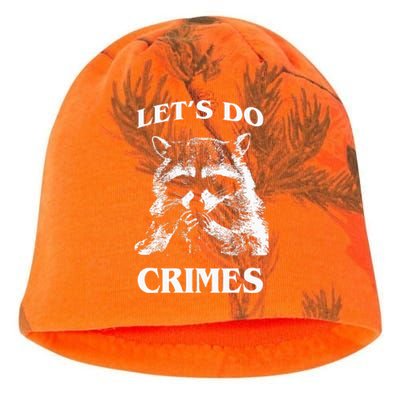 Funny Raccoon Lets Do Crimes Trashed Racoon Panda Lovers Kati - Camo Knit Beanie