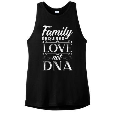 Family Requires Love Not DNA Adoption Gotcha Day Ladies PosiCharge Tri-Blend Wicking Tank