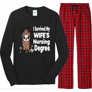 Funny Rn Lpn Cna Diploma I Survived My Wifes Nursing Degree Meaningful Gift Long Sleeve Pajama Set