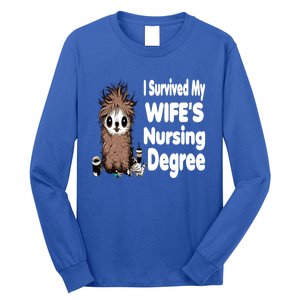 Funny Rn Lpn Cna Diploma I Survived My Wifes Nursing Degree Meaningful Gift Long Sleeve Shirt