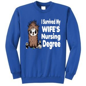 Funny Rn Lpn Cna Diploma I Survived My Wifes Nursing Degree Meaningful Gift Sweatshirt