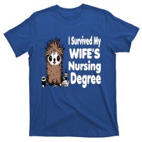 Funny Rn Lpn Cna Diploma I Survived My Wifes Nursing Degree Meaningful Gift T-Shirt