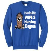 Funny Rn Lpn Cna Diploma I Survived My Wifes Nursing Degree Meaningful Gift Tall Sweatshirt