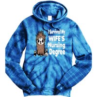 Funny Rn Lpn Cna Diploma I Survived My Wifes Nursing Degree Meaningful Gift Tie Dye Hoodie