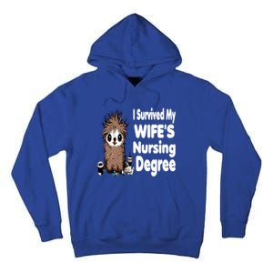 Funny Rn Lpn Cna Diploma I Survived My Wifes Nursing Degree Meaningful Gift Tall Hoodie