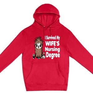 Funny Rn Lpn Cna Diploma I Survived My Wifes Nursing Degree Meaningful Gift Premium Pullover Hoodie