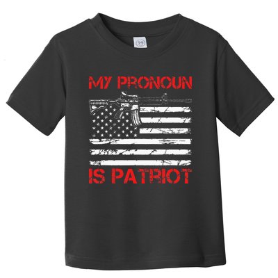 Funny Republican My Pronoun Is Patriot American Flag Usa Toddler T-Shirt