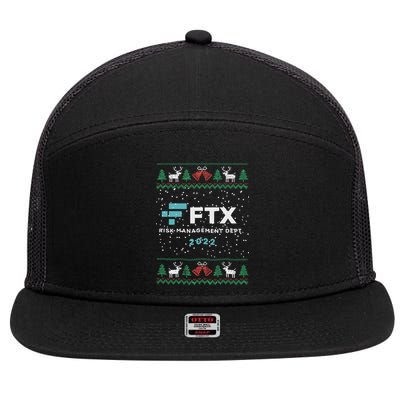 Ftx Risk Management Ugly Christmas Sweater Crypto Funny Xmas 7 Panel Mesh Trucker Snapback Hat