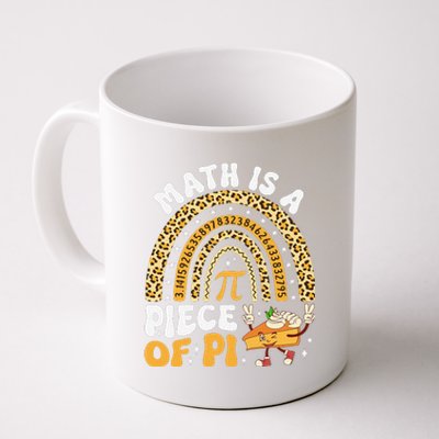 Funny Rainbow Math Is A Piece Of Pi Teacher Pi Day 3.14 Pie Coffee Mug