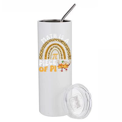 Funny Rainbow Math Is A Piece Of Pi Teacher Pi Day 3.14 Pie Stainless Steel Tumbler