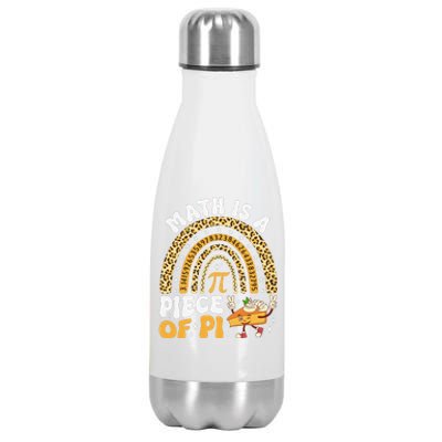 Funny Rainbow Math Is A Piece Of Pi Teacher Pi Day 3.14 Pie Stainless Steel Insulated Water Bottle