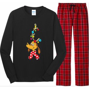 Funny Reindeer Max Dog Christmas  Long Sleeve Pajama Set