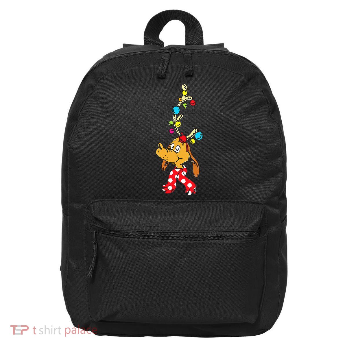 Funny Reindeer Max Dog Christmas  16 in Basic Backpack